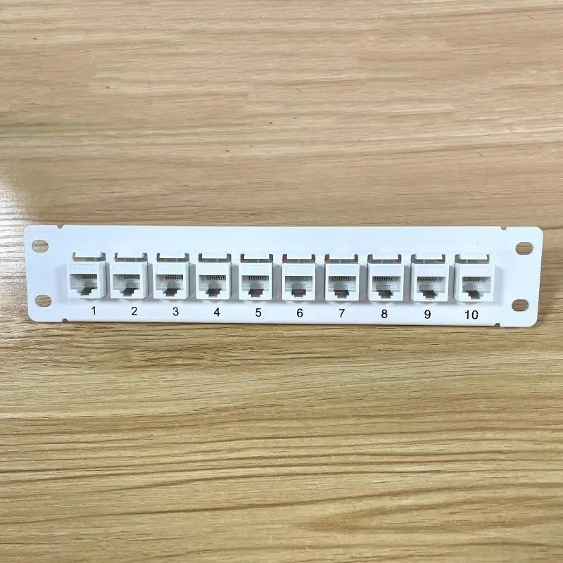 R53C 10 puertos Cat5e WallMount Panel parche 10G Soporte 1U Panel parche red UTP 19 en - imagen 3