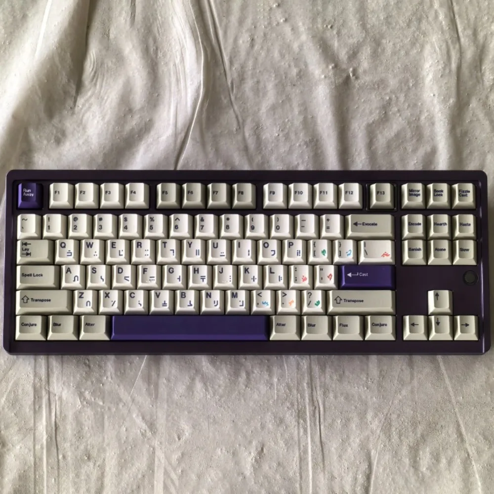 Juego de teclas con tema de libro de hechizos, tapa de teclado personalizada PBT de 176 teclas, perfil de cereza, tapa de tecla de juego para teclado mecánico