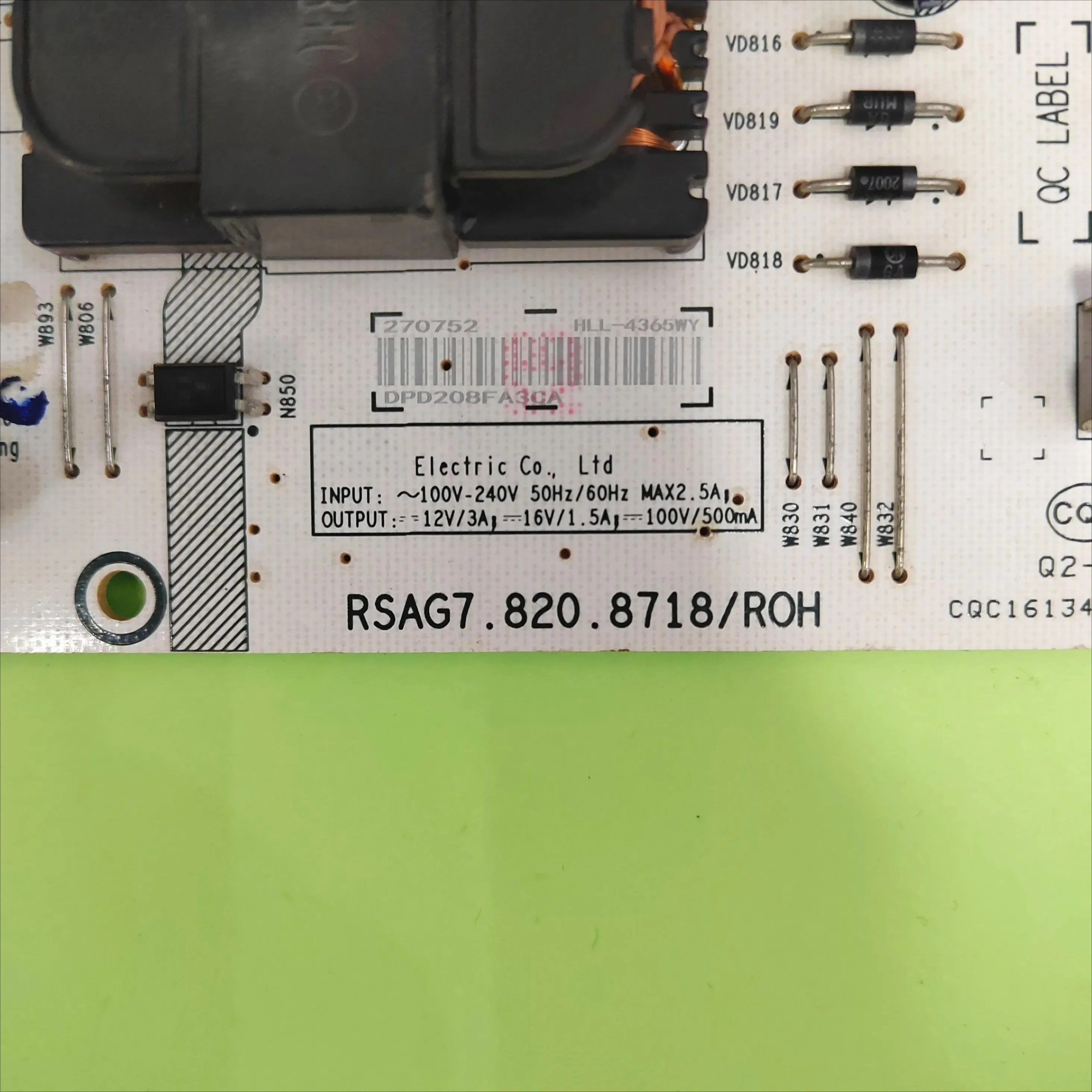 RSAG7.820.8718/ROH HLL-4365WU 278428 Placa de alimentación adecuada para TV LCD 65R6E3 65R6E4 65H6570G 65R7G5 65A7100FTUK 65A7100 - imagen 2