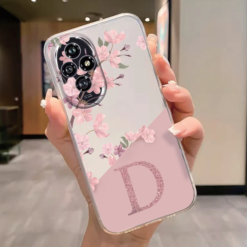 Para Honor 200 Smart 400 90 Pro Lite letra flores rosas funda de teléfono de moda Fundas de silicona suave transparente mate Coque Shell - imagen 4