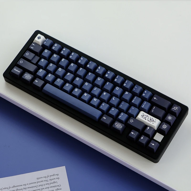 Juego de 128 teclas GMK Galaxy, teclas de sublimación de tinte PBT, teclas de perfil de cereza para Keychron 65 75% Anne Poker GH60 GK64 FL98 - imagen 2