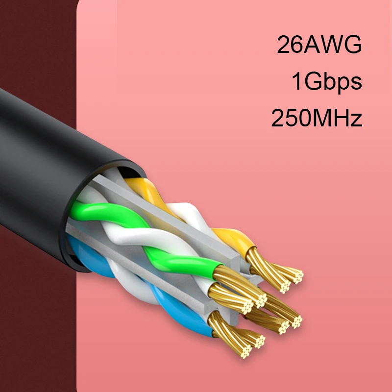 Linkwylan-Cable Ethernet Cat 6 UTP RJ45, Cable de conexión de 4 pares trenzados, Cable de red Lan de Internet para enrutador de ordenador portátil - imagen 5