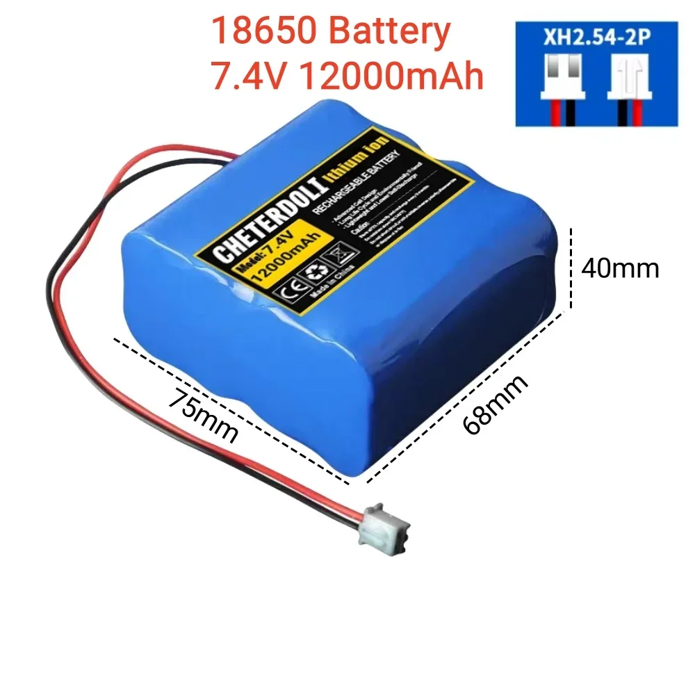7,4 V 18650 15000 mAh con cables batería recargable de iones de litio con PCB para altavoz Bluetooth faros solares-enchufe de XH-2P - imagen 5