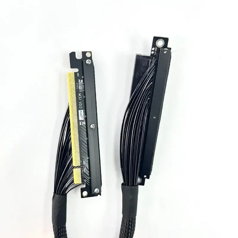Cable de extensión ADT PCIe de doble giro inverso derecho/izquierdo Gen4 PCI Express 4,0 X16 tarjetas gráficas de flexión suave Cable de servidor A4 ITX - imagen 4