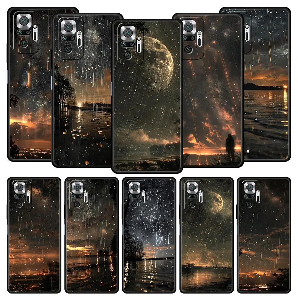 Funda de teléfono para Xiaomi Redmi Note 14 13 12 5G 11 10 Pro 4G 9S 9 14C 13C 12C 10C 9C 9A cubierta paisaje lluvia viaje naturaleza arte