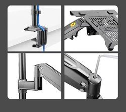 Soporte de gas portátil con abrazadera para monitor 22-35"