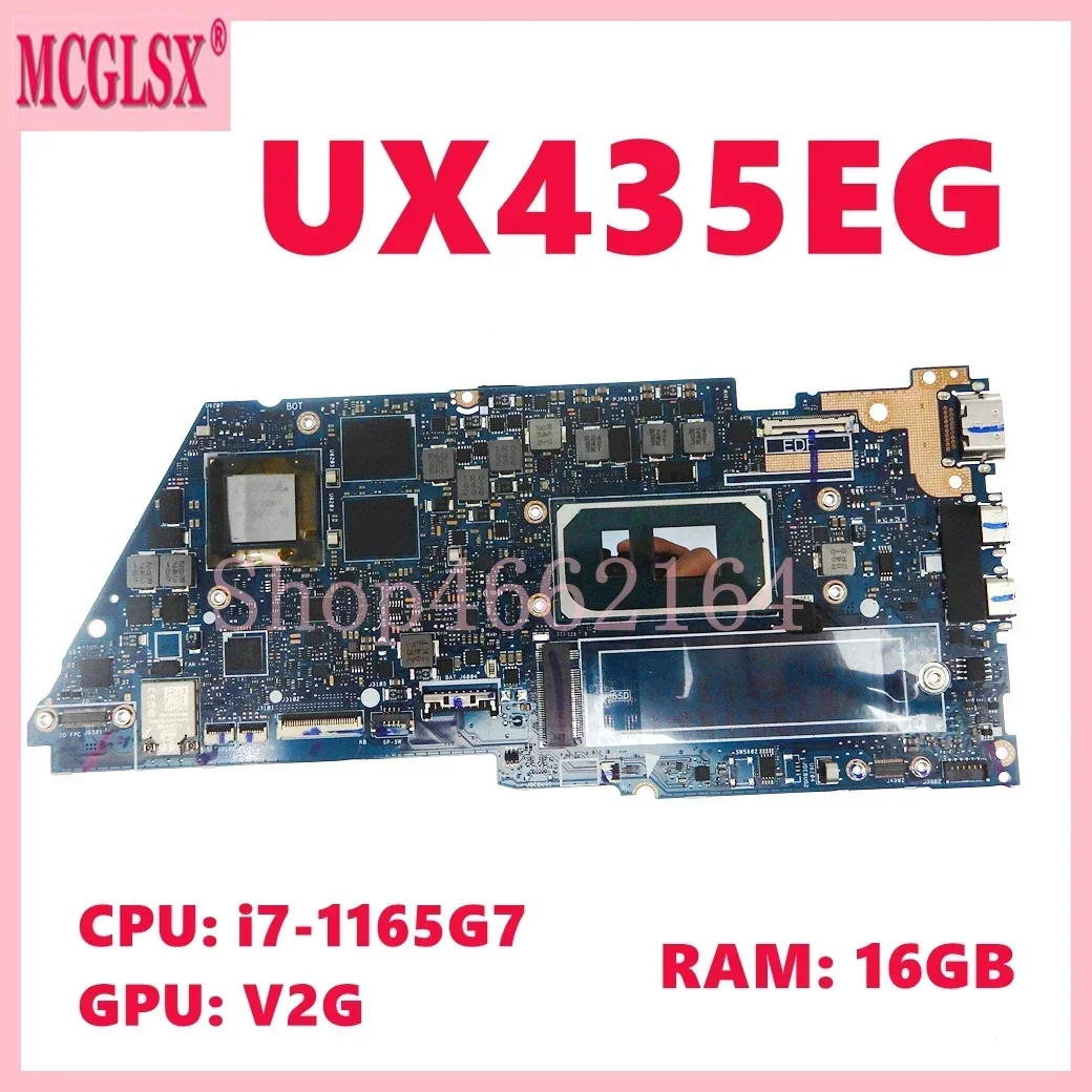 Placa base UX435EG i7-1165G7 CPU V2G GPU 16GB-RAM para ASUS UX435EA UX435EAL UX435EG UX435EGL RX435E BX435E placa base para ordenador portátil - imagen 2