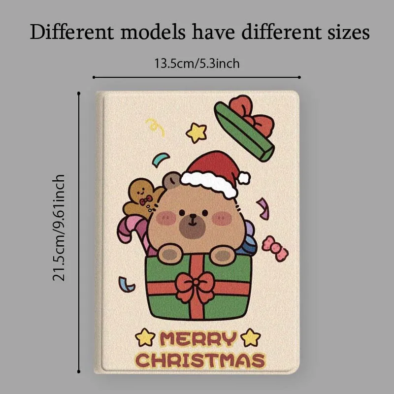Capibara de Navidad de dibujos animados para Samsung Galaxy Tab S11 S10 S9 S8 S7 S6 A11 A9 A8 A7 10,5 10,4 Lite FE Plus pulgadas funda para tableta - imagen 5