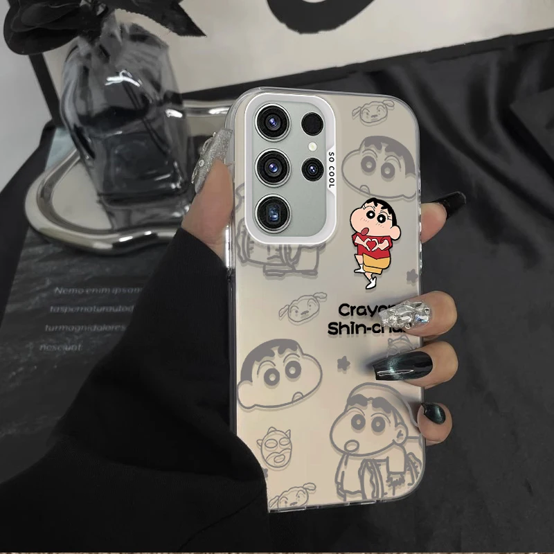 Funda esmerilada C-Crayon S-ShinChan para Samsung Galaxy S25 S24 S23 S22 Ultra S21 Plus S20 FE A73 A72 A71 A56 A55 A54 cubierta acrílica - imagen 2