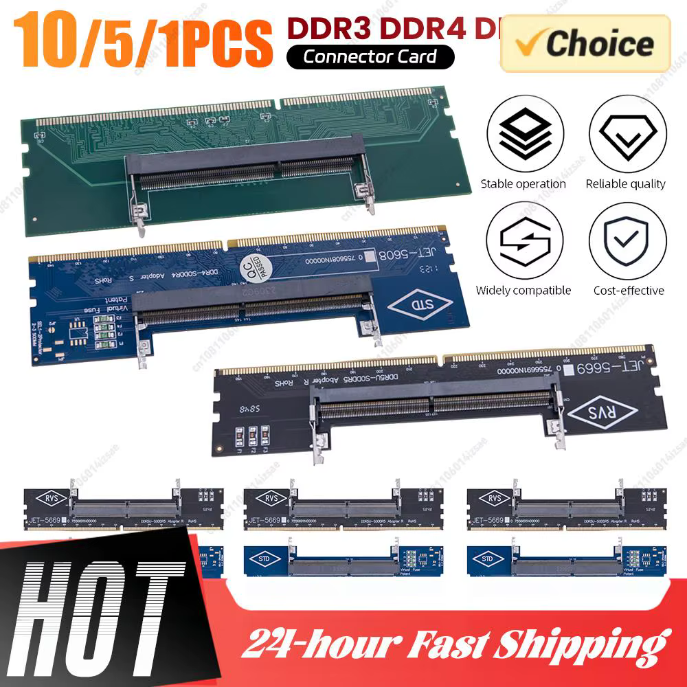 1-10 Uds portátil a memoria RAM de escritorio DDR3 DDR4 DDR5 adaptador de memoria tarjeta conector portátil a escritorio SO-DIMM a tarjeta DIMM de PC - imagen 2