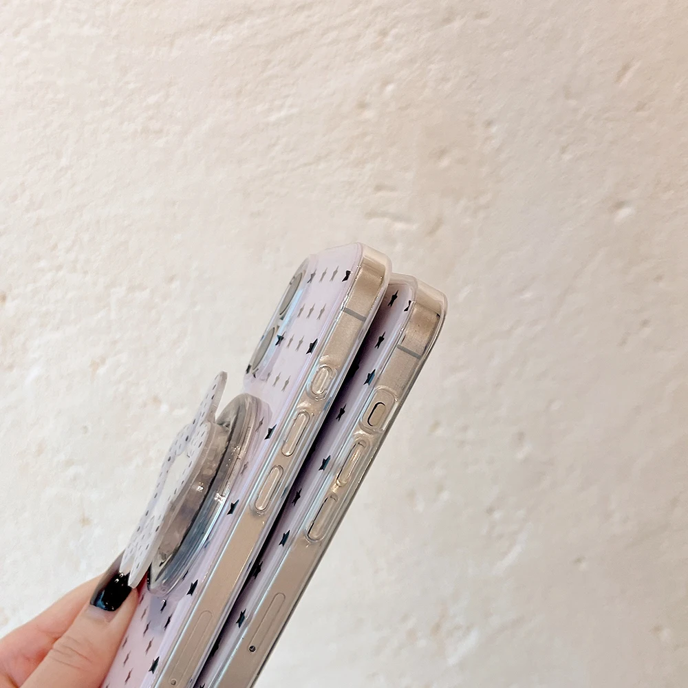 Funda de teléfono con soporte magnético 3D de estrellas bonitas para Magsafe para Iphone 16pro 15promax 14 13 Pro Max, funda trasera con espejo para mujer y niña - imagen 5