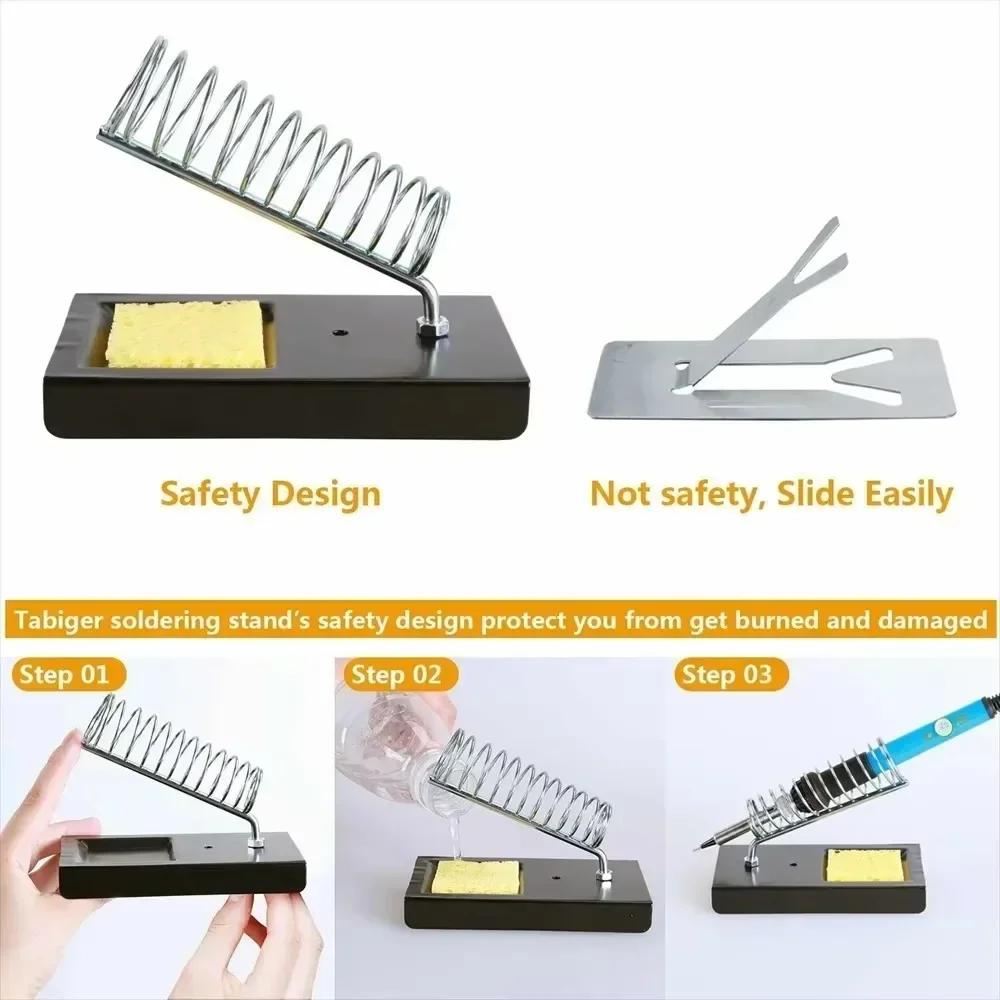 Kit de pistola para soldar de 60W, juego de herramientas 15 en 1 de temperatura ajustable con soldador, juego de soldadores eléctricos con enchufe europeo - imagen 5