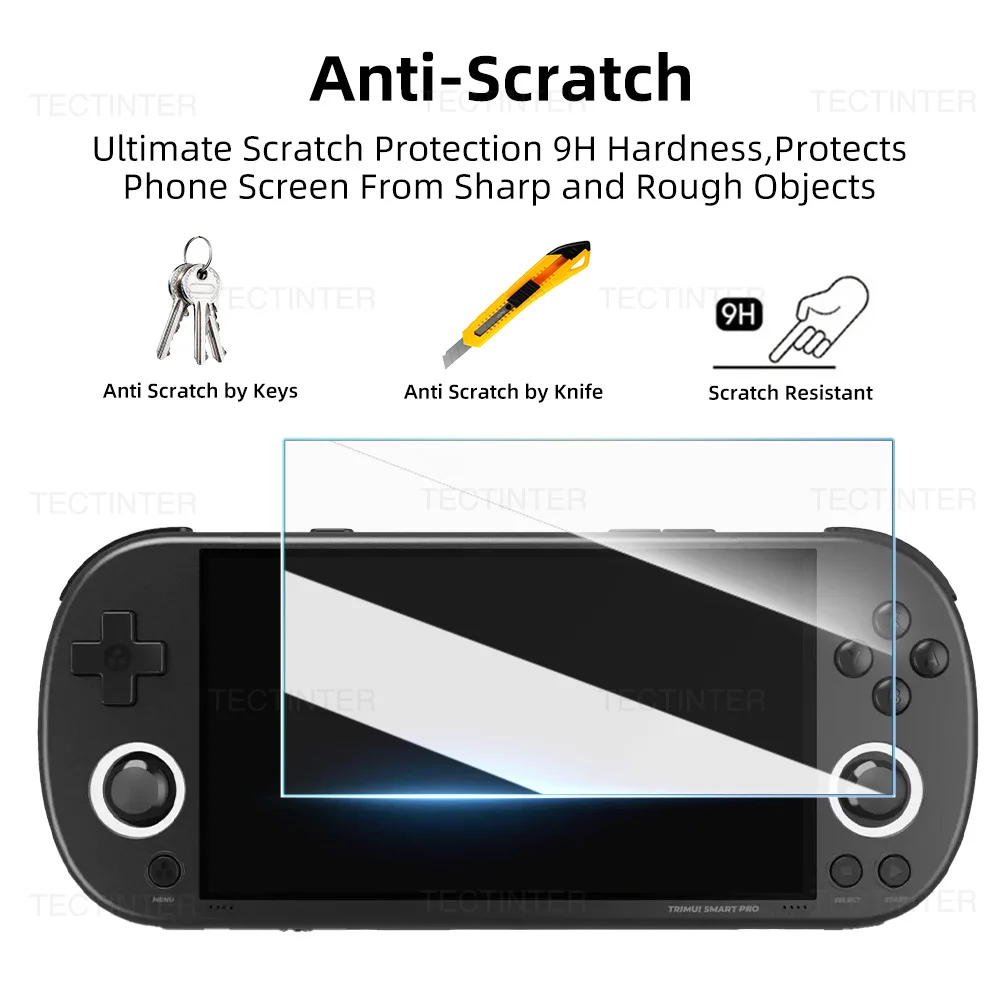 Protector de pantalla antiarañazos de vidrio templado para consola de juegos Trimui Smart Pro, películas de vidrio duro 9H, accesorios para juegos, 1/2/3 Uds. - imagen 5