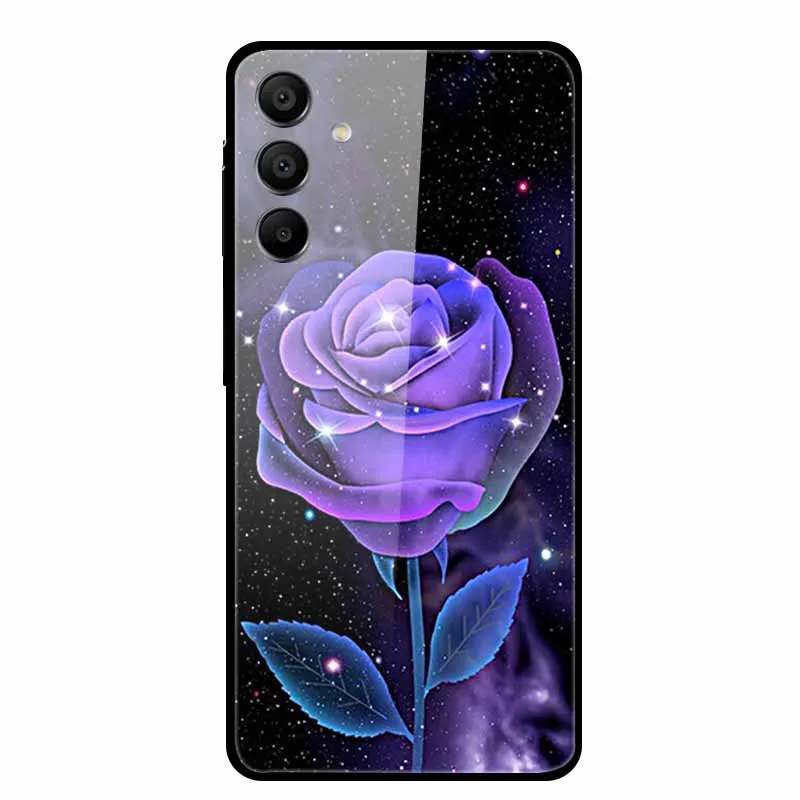 Funda de lujo para Samsung A15 4G 5G, cubierta de vidrio templado para Samsung Galaxy A25 A55 5G, fundas protectoras de lobo a la moda - imagen 4