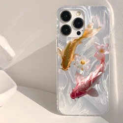 Funda Xiaomi Mi 14T Pro Hilo Pluma Loto Dorado Koi Antigolpes
