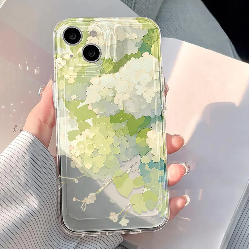 Silicone Phone Case For Samsung Galaxy S25 Ultra Funda Samsung S24 Plus S23 FE S22 S20 S10 Shockproof Leaves Painted Cover Coque