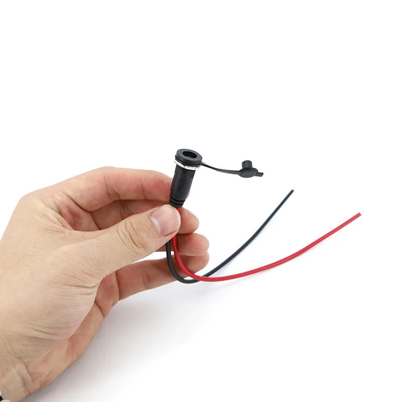 Cable de 20cm, 18awg, 2 pines, 5,5x2,1mm, 5,5x2,5mm, batería CC hembra, cable de alimentación, conector extensible con conector jack de cubierta