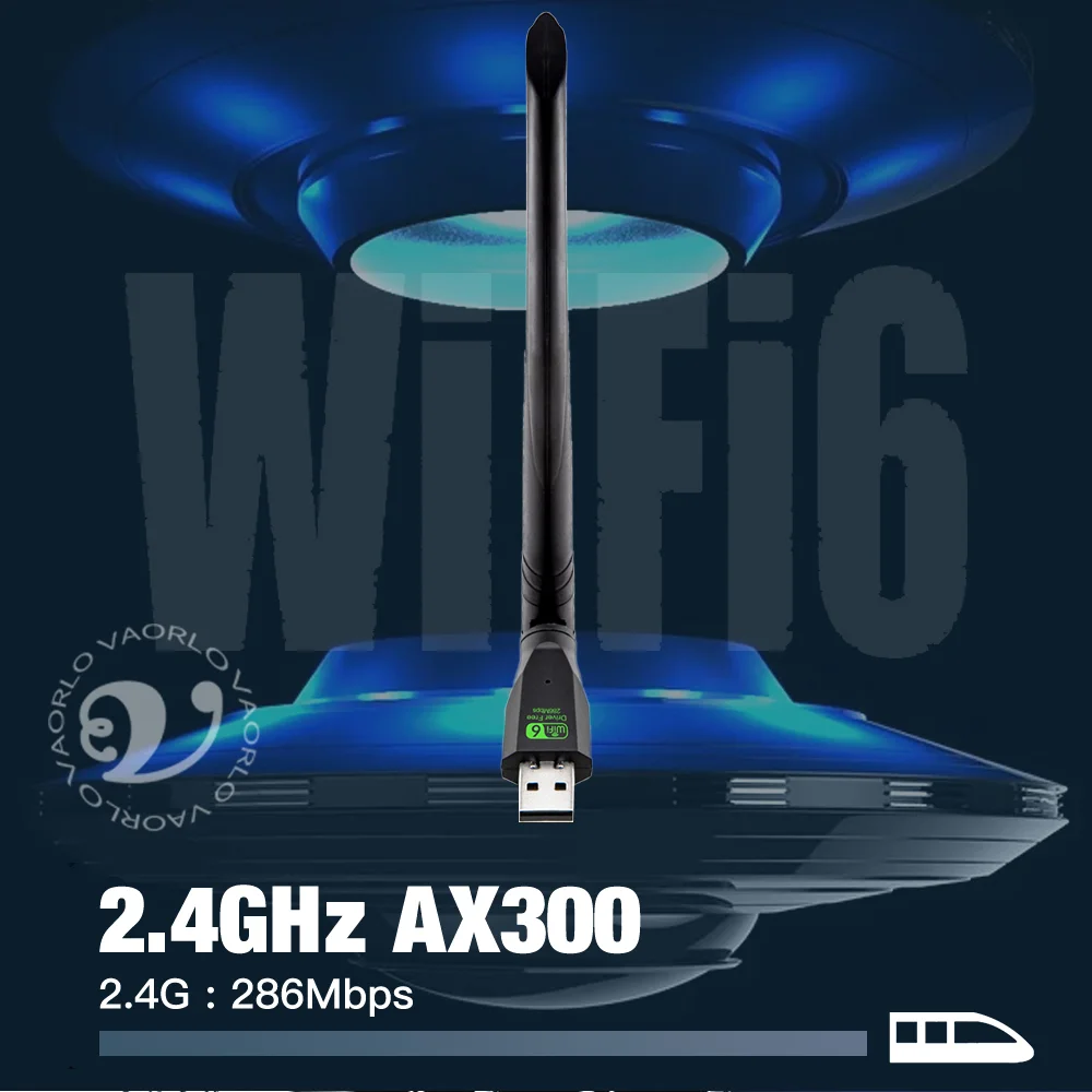 Adaptador USB WIFI 6 AX300, Dongle de tarjeta de red inalámbrica 2,4 GHz 802.11AX, recepción de señal de antena para ordenador portátil Win7/10/11 sin controlador - imagen 2