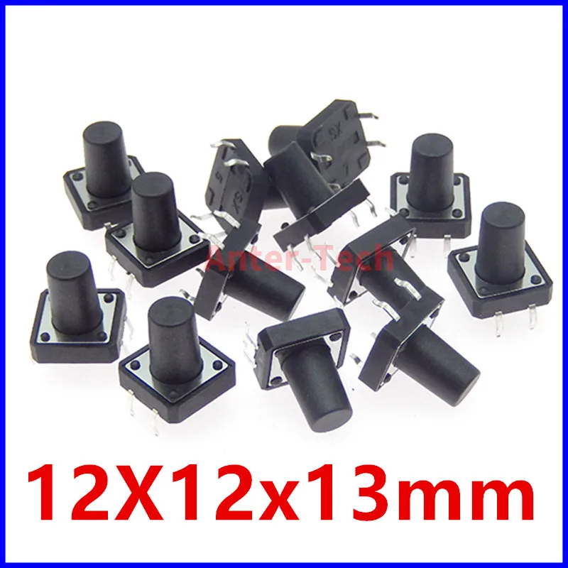 20 piezas 12X12x13mm 4PIN dip TACT interruptor de botón Micro llave interruptores táctiles de alimentación 12x12x13 12*12*13MM tacto ligero - imagen 2