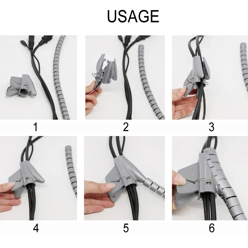 Organizador Cables Enrollador Espiral Flexible Reutilizable - imagen 4