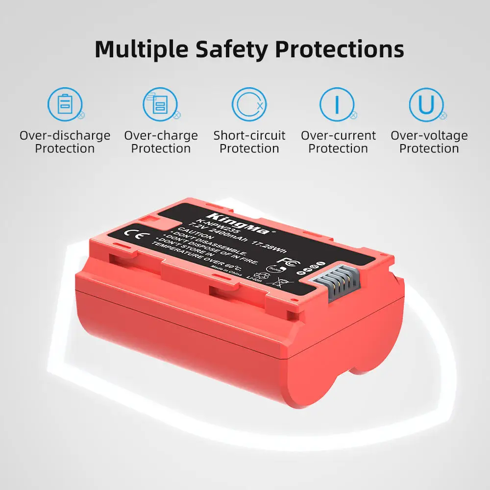 Batería de cámara NP-W235, para Fujifilm GFX100RF, XT5, XT4, XT50, VG-XT4, X-S20, GFX100S, GFX50S II, X-H2S, capacidad de 2400 mAh - imagen 2