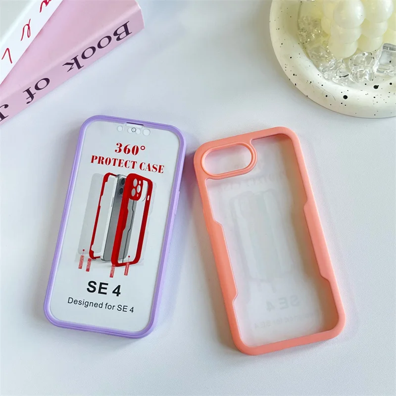 Funda para iPhone 16E de doble cara 360 de cobertura completa TPU PC cubierta transparente anticaída para iPhone 16E parachoques a prueba de golpes - imagen 3