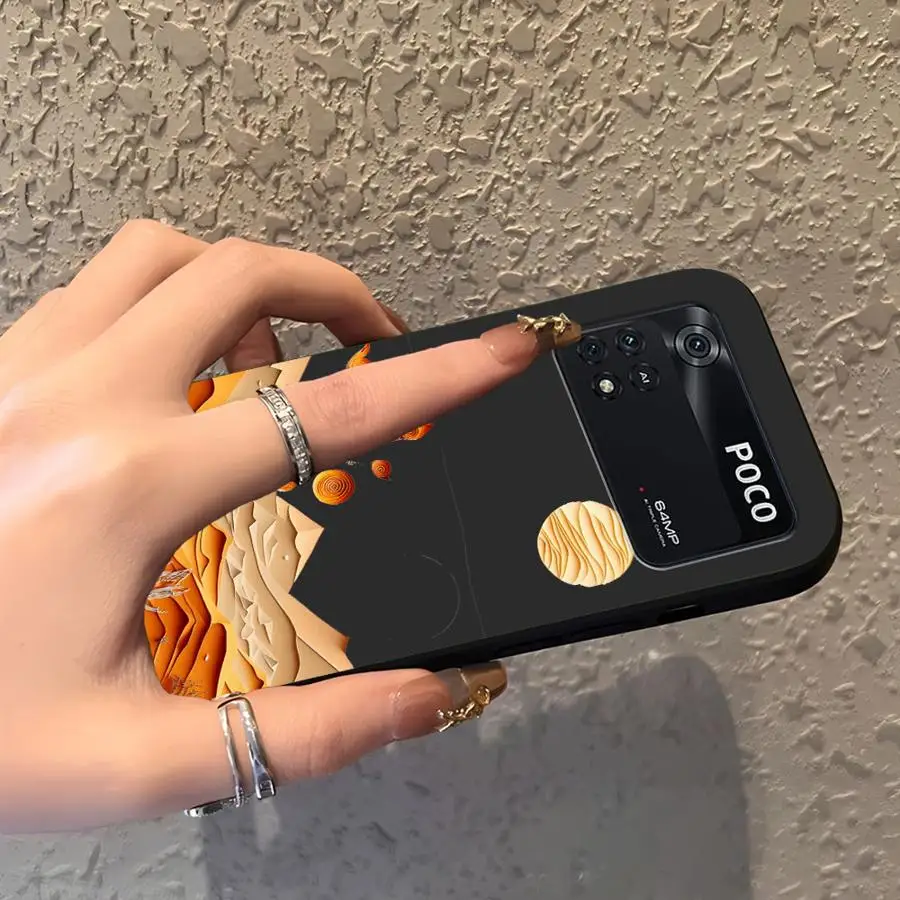 Funda de teléfono suave negra para Xiaomi Poco X3 X4 X5 X7 Pro M3 M4 M7 Pro C71 F3 C40 C61 F1 C75 C50 M5 suspensión de cielo de verano - imagen 2