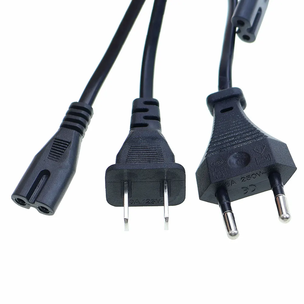 Cable de alimentación de CA UE EE. UU., 1m, Cable de extensión de alimentación IEC C7 de 2 pines para PSP, PSV, PS2, PS3, Radio portátil, reproductor de CD para ordenador portátil - imagen 3