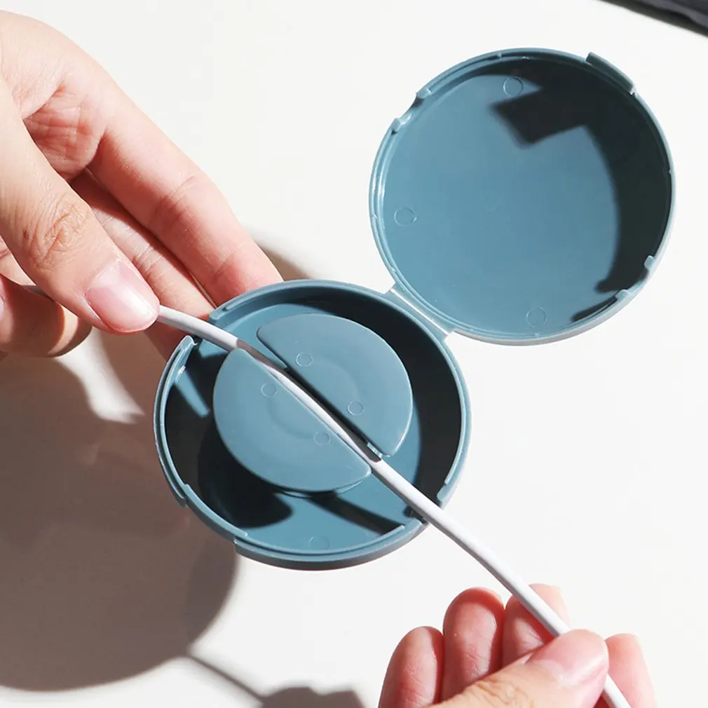 Organizador de cables de datos giratorio redondo portátil, caja de almacenamiento, enrollador de cables de carga para teléfono móvil, se puede llevar, gran oferta - imagen 3