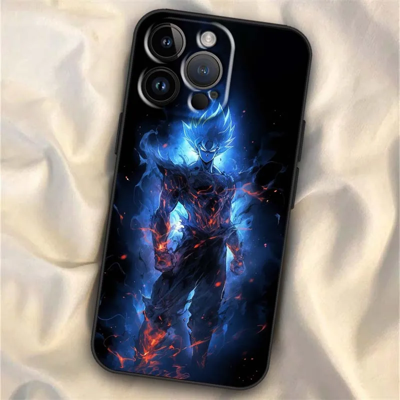 Anime Art d-dragon Ball Cool para Apple iPhone 16 15 14 13 12 11 XS X Mini Plus Pro Max funda de teléfono negra - imagen 4