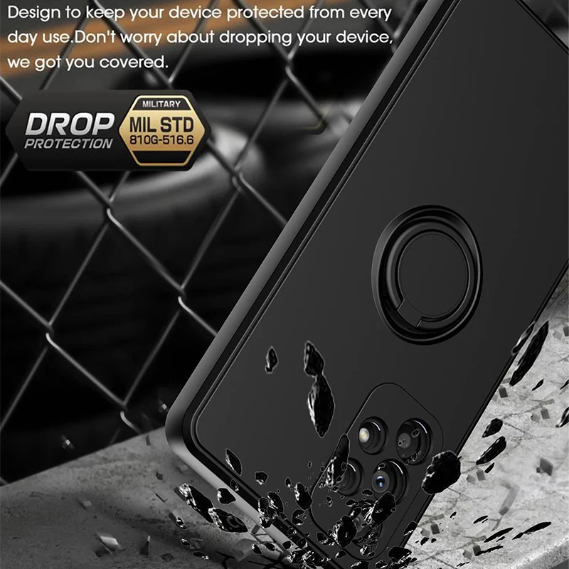 Funda de teléfono suave con anillo de soporte magnético de silicona líquida para Samsung A54 A53 A52 A51 A71 A34 A32 A22 A73 S23 Ultra Plus S21FE - imagen 5