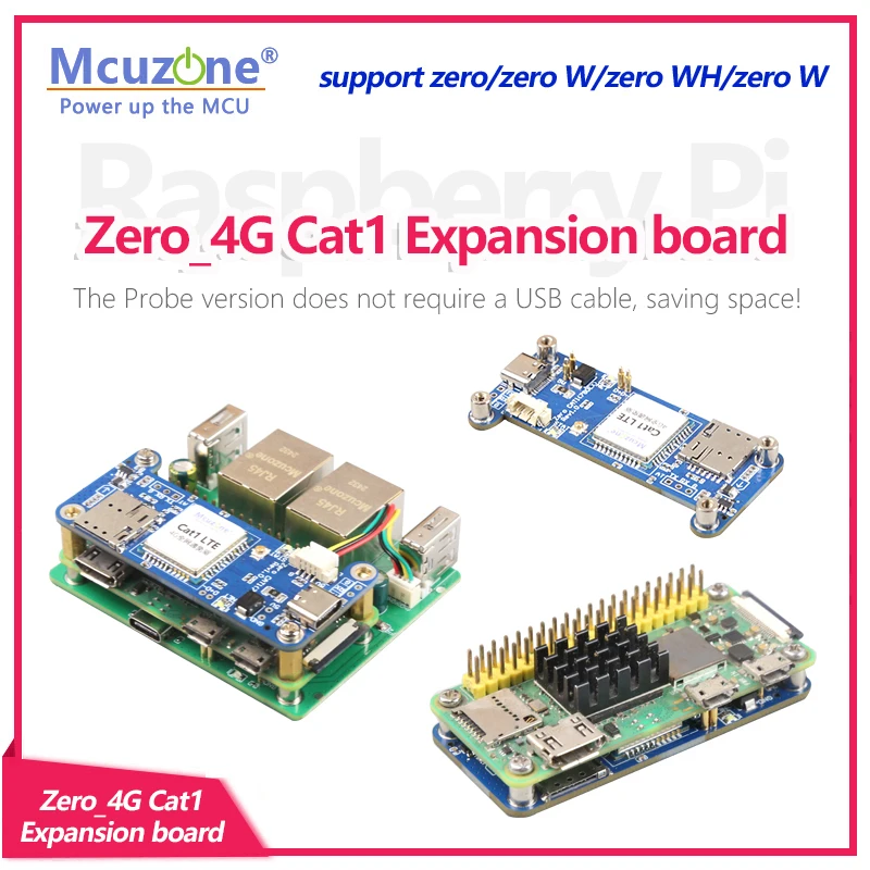 RPI0_CAT1, placa de expansión Raspberry Pi zero Cat1, 4G LTE sin controlador, compatible con zero2w zero wH, Ubuntu,RPi OS