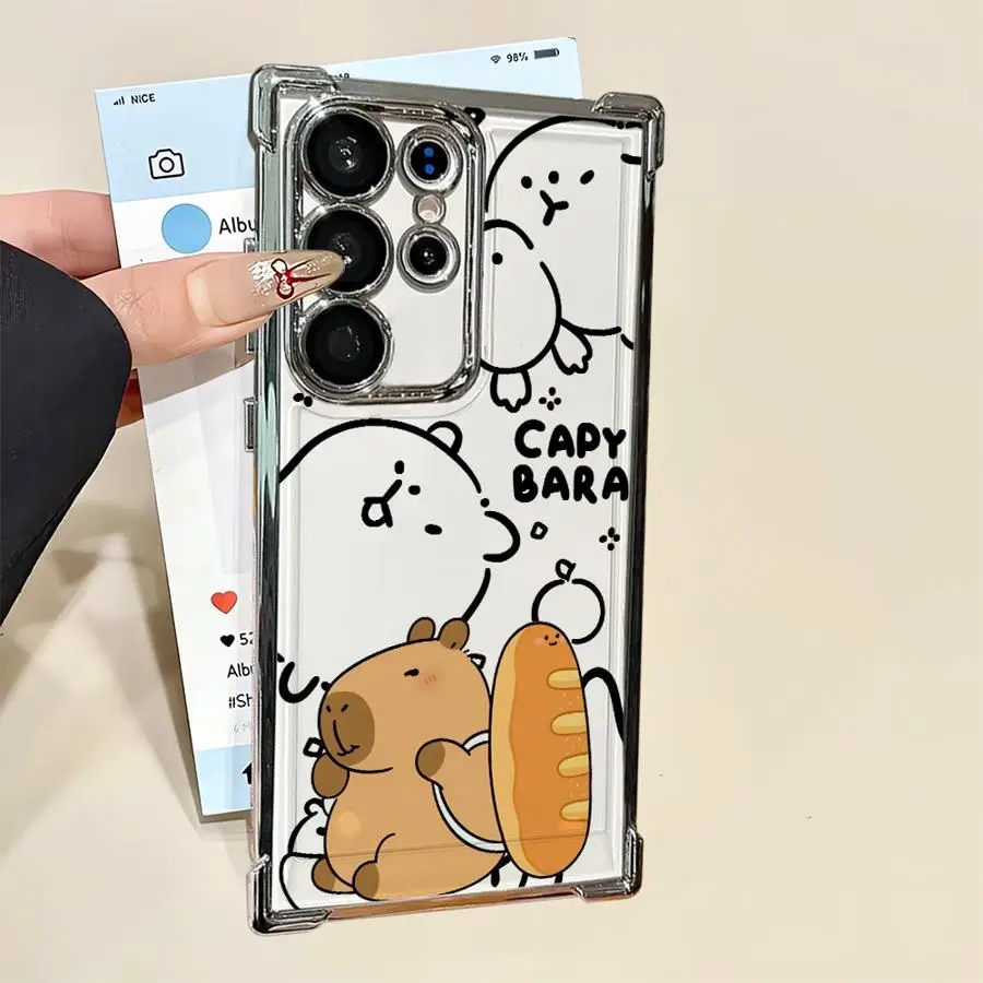 Funda suave para Samsung Galaxy S23 S24 S21 Plus S20 FE S22 Ultra S25 Edge lindo capibara dibujos animados - imagen 5
