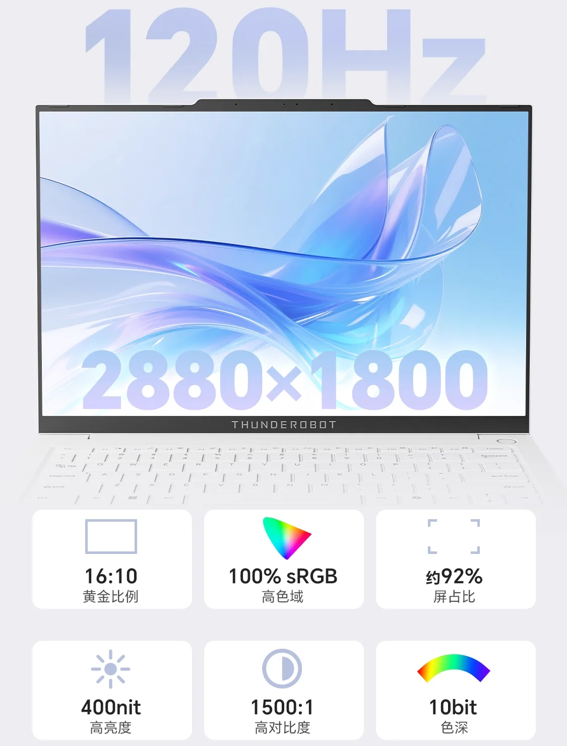 ¡Nueva llegada! ThundeRobot Aibook14Air 14 pulgadas AMD R7-8745HS 2.8K 32GB 1T SSD portátil de oficina AI ultrafino de alto rendimiento blanco - imagen 3