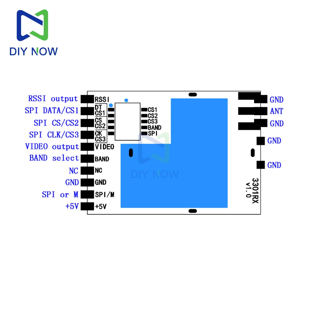 Módulo de recepción de vídeo de 3,3 GHz Módulo de recepción RF de ancho de banda 3,1-3,7G FPV inalámbrico simulado canales de modificación libre modo SPI - imagen 5