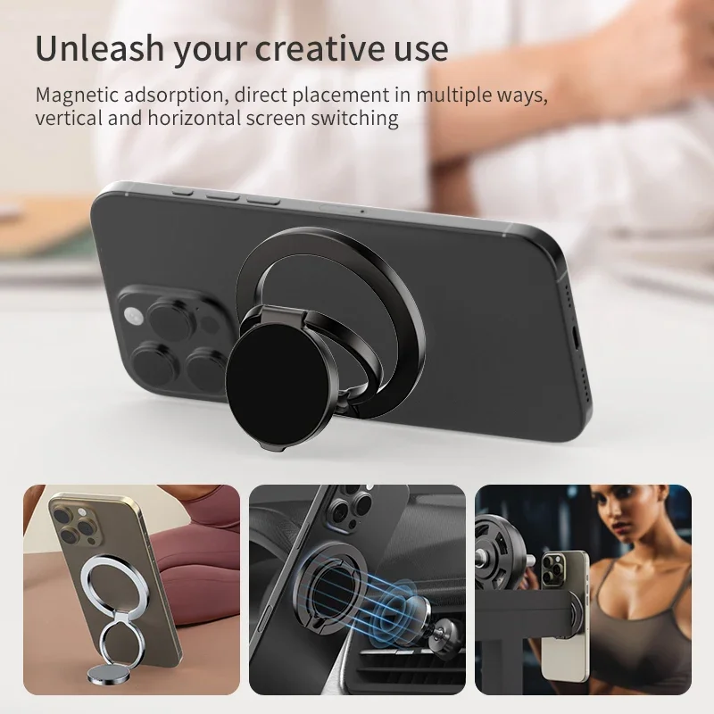 Soporte magnético Universal de doble cara para teléfono móvil Magsafe, soporte de anillo para dedo con agarre para coche con correa de mano para iPhone - imagen 5