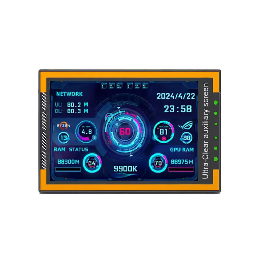 Angitu-carcasa de USB-C para ordenador, subpantalla IPS de 3,5 pulgadas, visualización completa, monitoreo de estado, AIDA gratuita