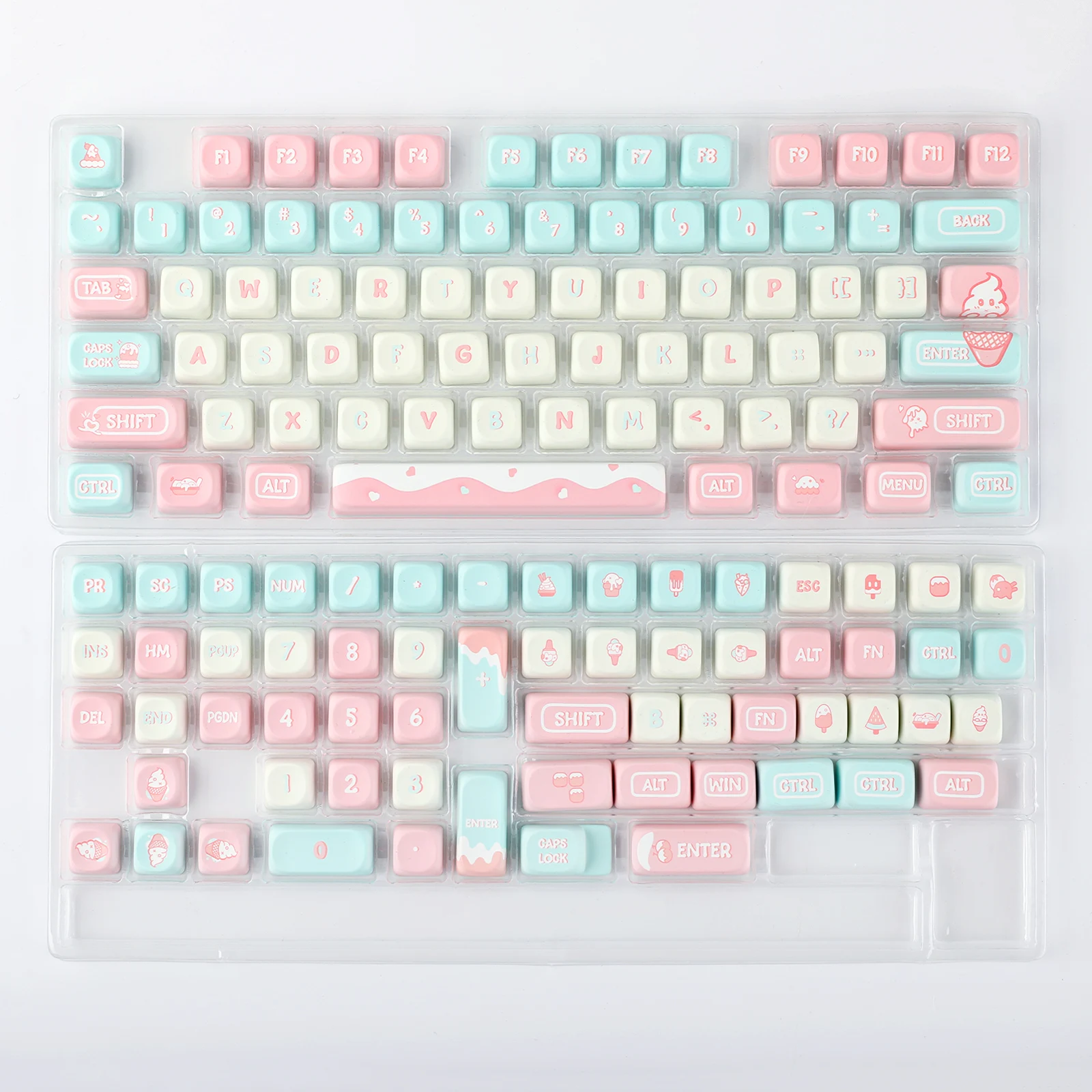 KiiBOOM-Juego de teclas PBT para teclado mecánico, teclas de perfil MOA, Ice Cream Dream, 132 teclas - imagen 5