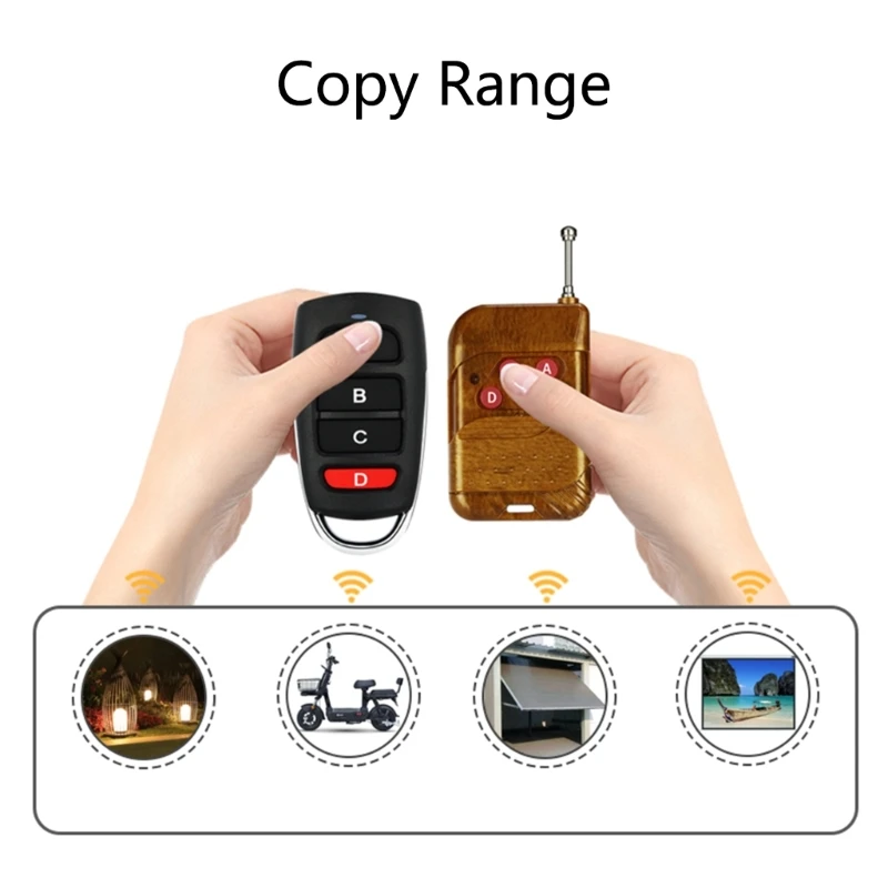 Mando a distancia inalámbrico Universal para puerta de garaje, llave automática de 4 canales, 315/433/418/430MHZ - imagen 3