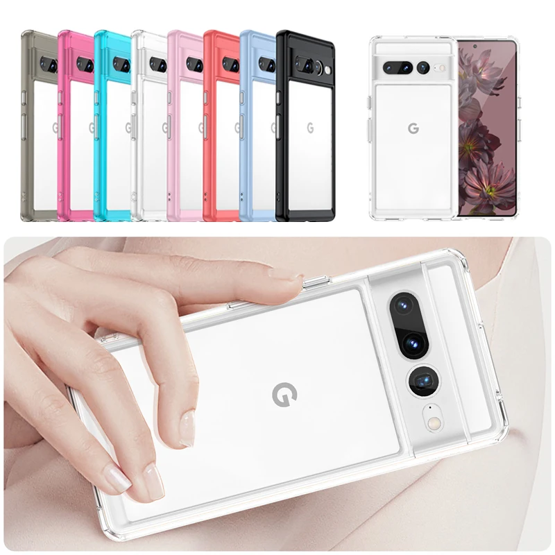 Funda de silicona transparente para Google Pixel 7 Pro, carcasa de lujo a prueba de golpes, TPU