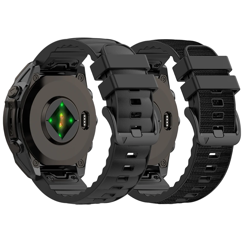 Correa QuickFit de 22 y 26mm para Garmin Epix Gen 2, pulsera de silicona de cuero Fenix 8 7 7XPro 6X Enduro 3 MARQ Mk3i/2, correa de goma de nailon