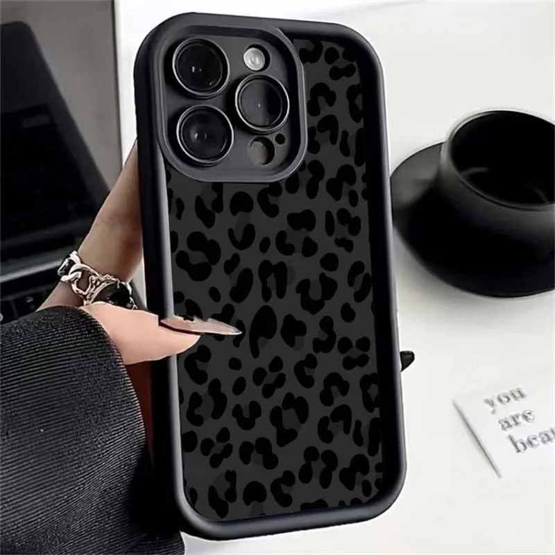 Funda para IPhone 17 Air 17 Pro 16 15 14 13 12 PRO MAX 16E 15 14 Plus cubierta de silicona con estampado de leopardo protección completa - imagen 5
