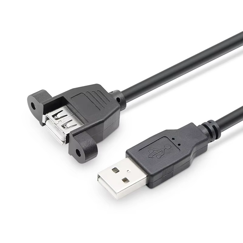 Cable Extensión USB 2.0 Macho-Hembra – Montaje Panel Blindaje Trenzado - imagen 2