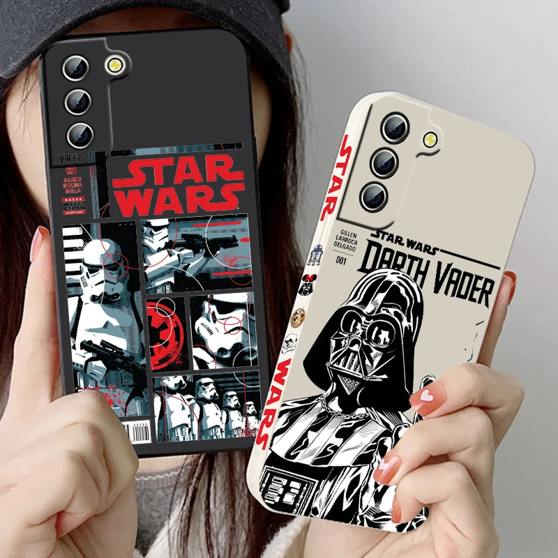 Funda de teléfono de ciencia ficción s-tar Wars para Samsung Galaxy S22, S21, S20 Pro, FE, S10, Note 20, 10 Plus, Ultra líquida, cubierta de cuerda izquierda - imagen 2