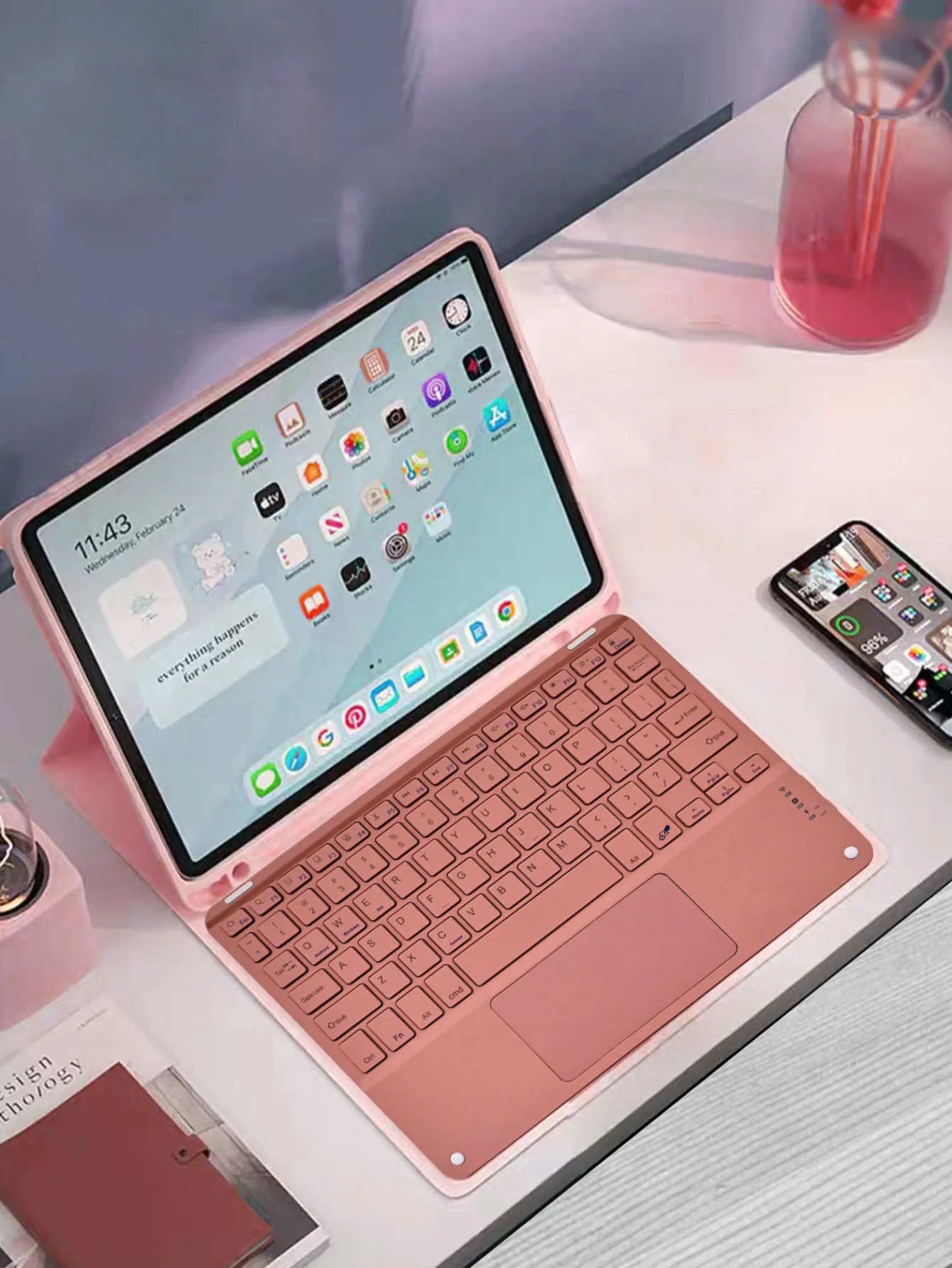 Teclado táctil inalámbrico, diseño delgado y silencioso, batería de larga duración. Mini teclado Bluetooth para iPad, compatible con Android/IOS - imagen 4