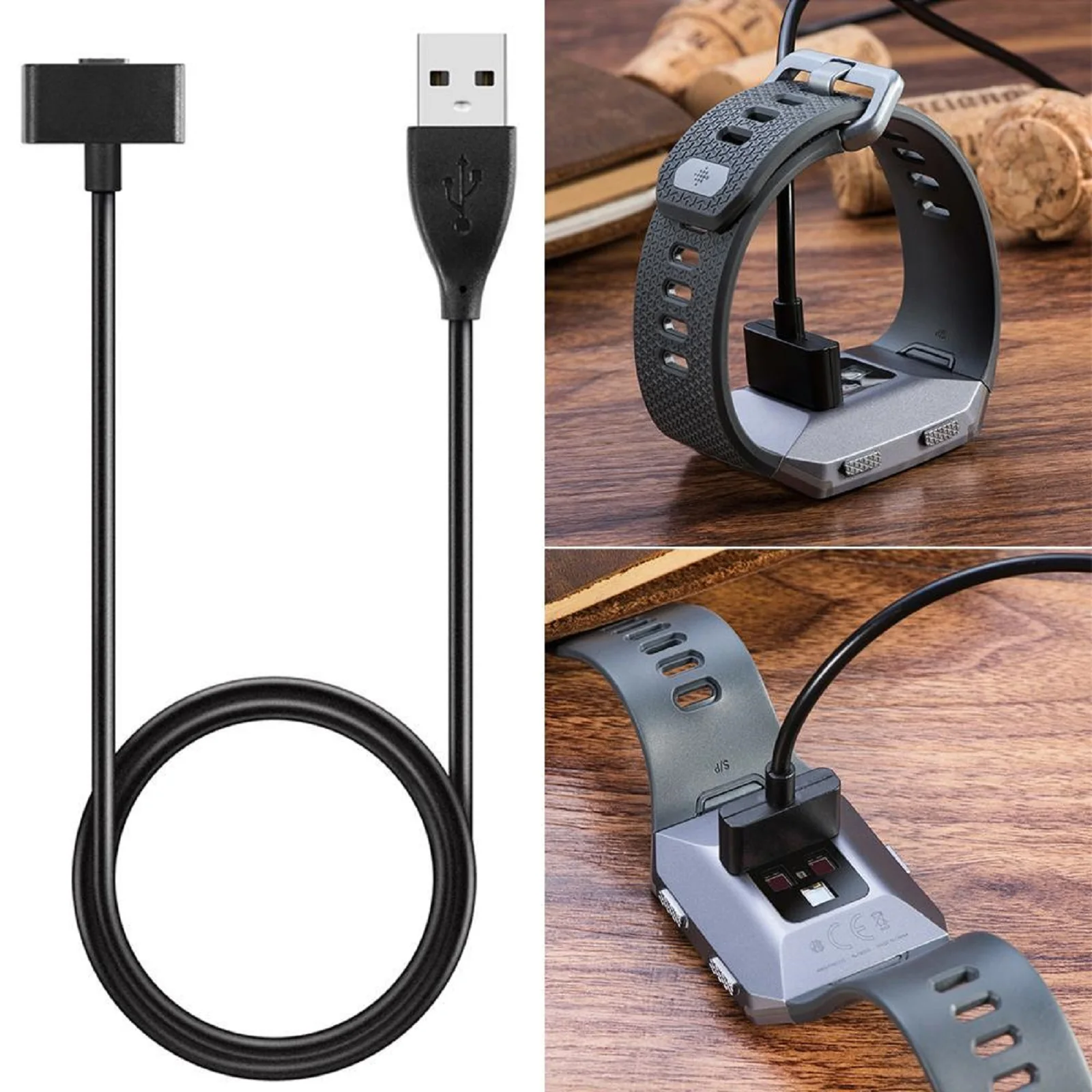 Cable de carga USB magnético para reloj inteligente Fitbit Ionic, Cable USB para accesorios de reloj Fitbit Ionic