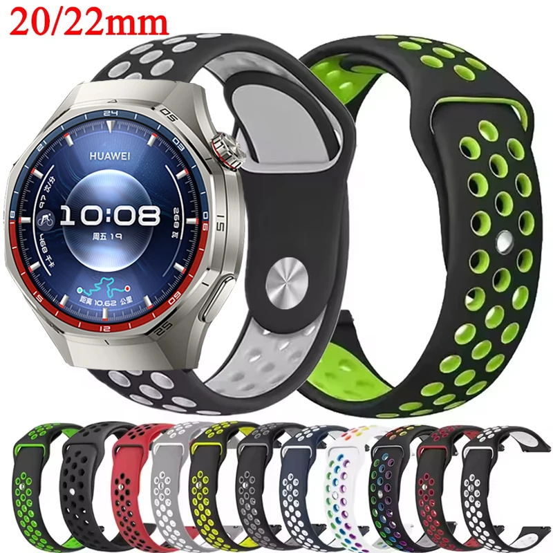 Correa de silicona suave de 20mm y 22mm para Huawei Watch GT6 GT6Pro, correa de 46mm para Huawei Watch Ultimate/Bubs/GT5Pro/GT5 4 3 2 42 46mm/GT2e