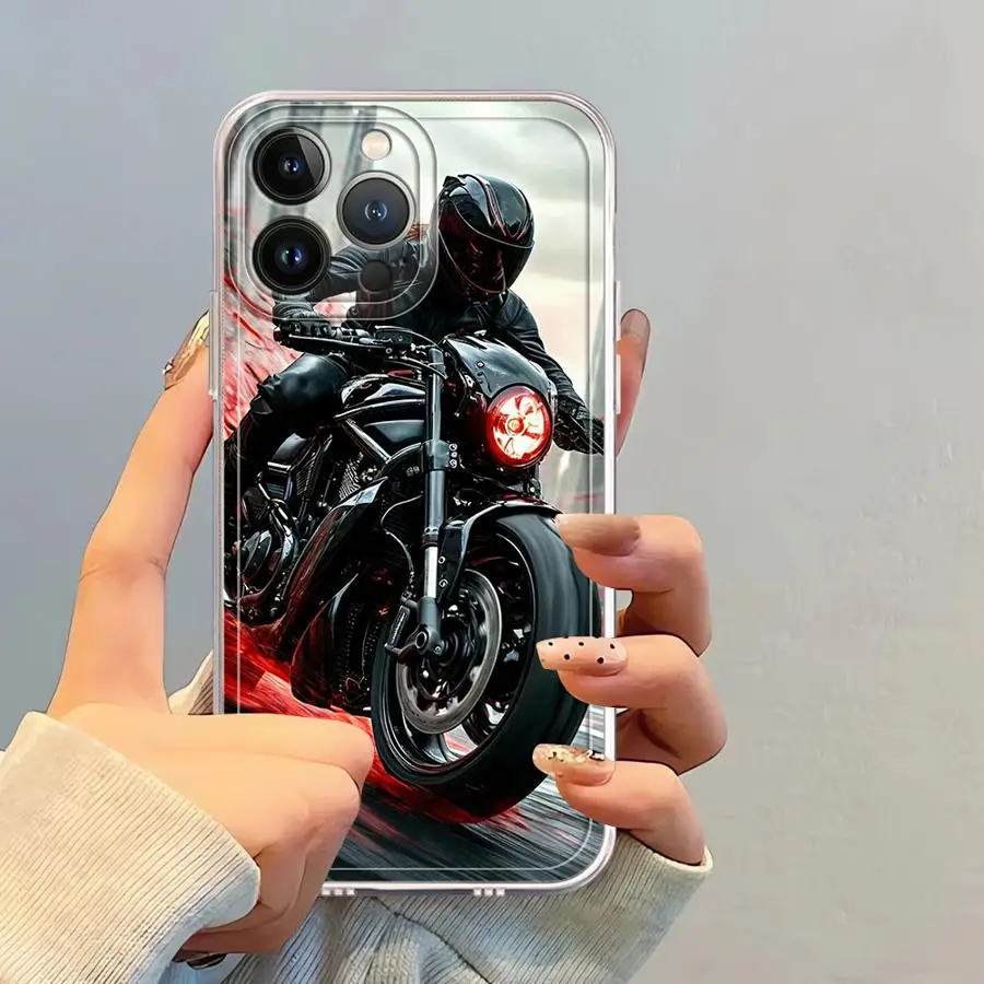 Guapo arte de motocicleta funda suave para Apple iPhone 7 8 SE 16e 13 12 11 Pro Max XR 15 14 16 Plus XS - imagen 4