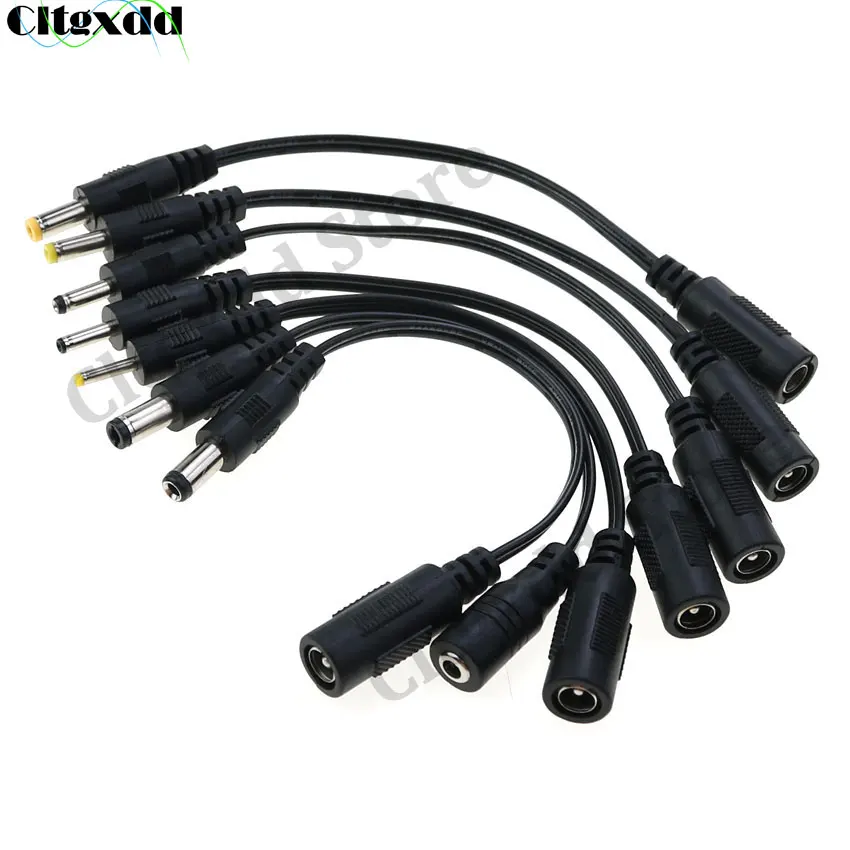 5,5*2,5mm 3,5*1,35mm 4,0*1,7mm 4,8 2,5 0,7 Cable de alimentación del conector de extensión 5,5x2,1mm conector de alimentación hembra CC a Cable de enchufe macho CC