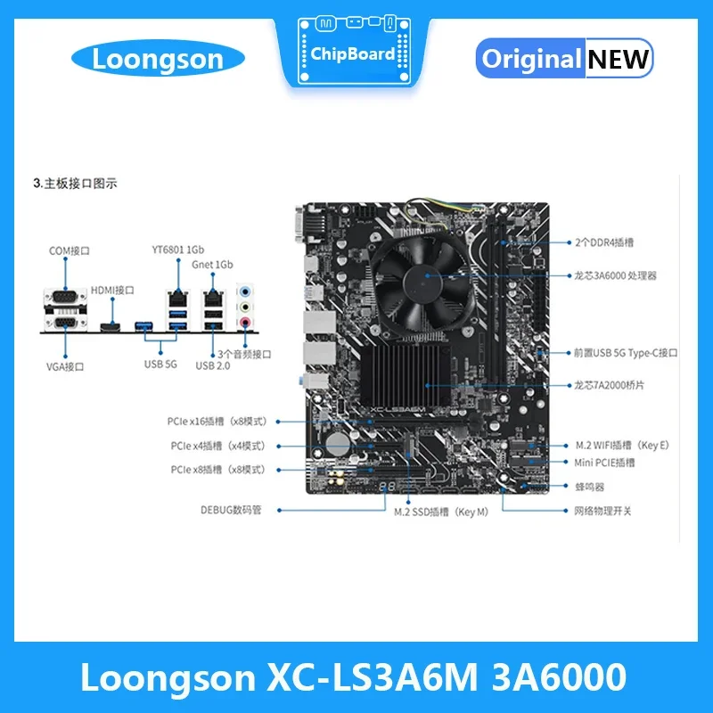 2025 Loongson 3A6000 Corerboard XC-LS3A6M Máquina completa - imagen 5